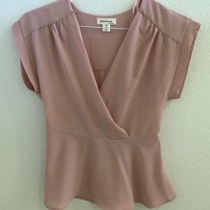 MONTEAU PINK WRAP PEPLUM TOP ☆